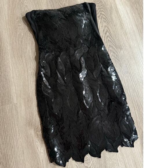 Bebe Strapless Sequin Black Fitted Dress, Cocktail,Women's XS, Party, Prom - Picture 2 of 7